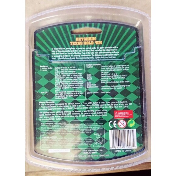 Texas Hold'em Electronic Handheld Game, M Concepts Keychain, 2004 - Vintage - Picture 7 of 9